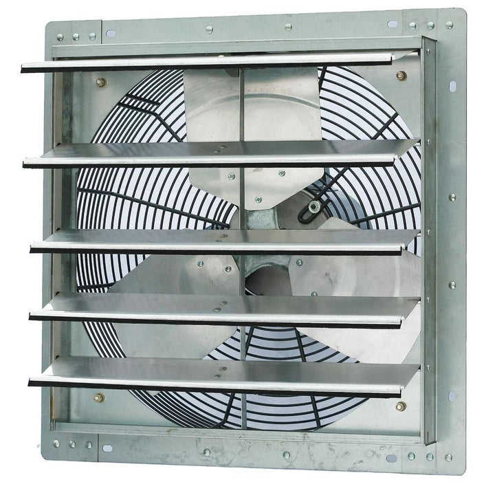3852 CFM Silver Electric Powered Gable Mount Shutter Fan/Vent - Super Arbor