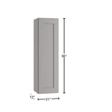 Home Decorators Collection Newport 21 in. W x 12 in. D x 36 in. H Assembled Plywood Wall Kitchen Cabinet in Pearl Gray with Soft Close