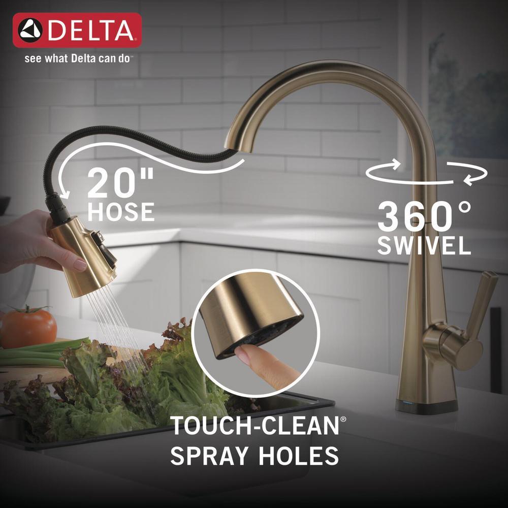 Lenta Touch Single-Handle Pull-Down Sprayer Kitchen Faucet with ShieldSpray Technology in Champagne Bronze - Super Arbor