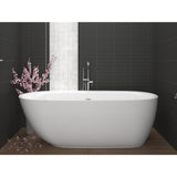 Ami 5.6 ft. Acrylic Flatbottom Freestanding Bathtub in Glossy White - Super Arbor