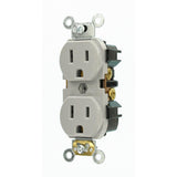 15 Amp Industrial Grade Narrow-Body Duplex Outlet, Gray - Super Arbor