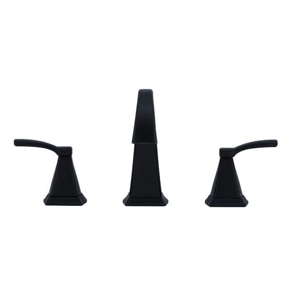 Delta Flynn Matte Black 2-handle Widespread WaterSense Bathroom Sink Faucet with Drain