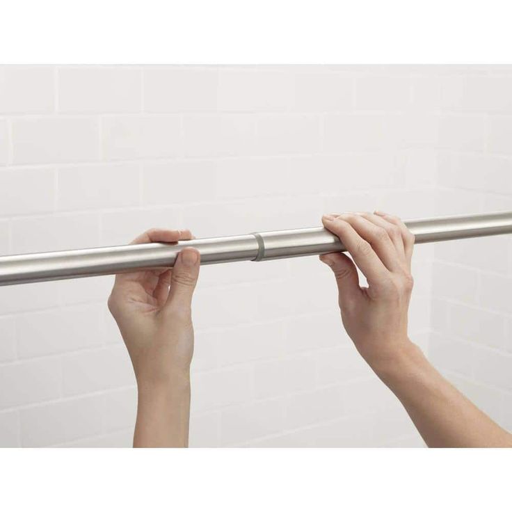 72 in. Adjustable Straight Decorative Tension Shower Rod in Brushed Nickel