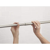 72 in. Adjustable Straight Decorative Tension Shower Rod in Brushed Nickel