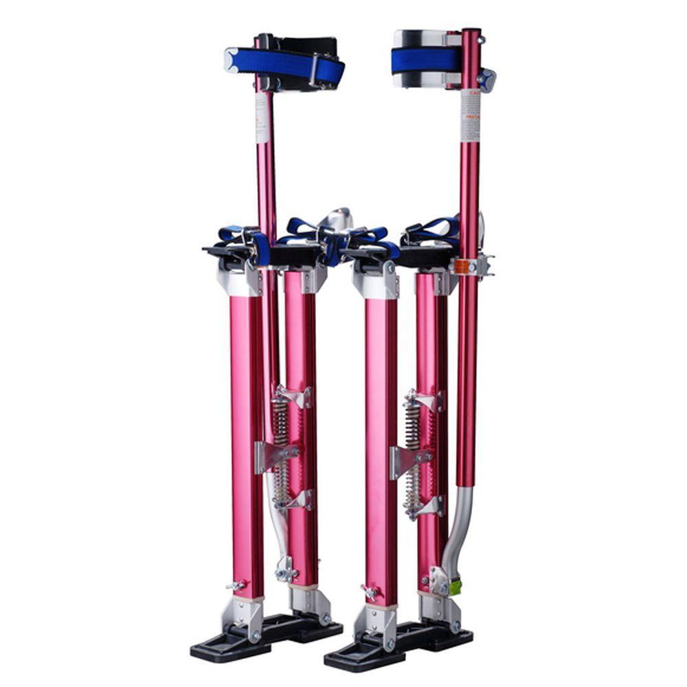 18 in. to 30 in. Adjustable Height Drywall Stilts in Red - Super Arbor