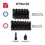 3/8 in. Drive Master Impact Socket Set (42-Piece) - Super Arbor