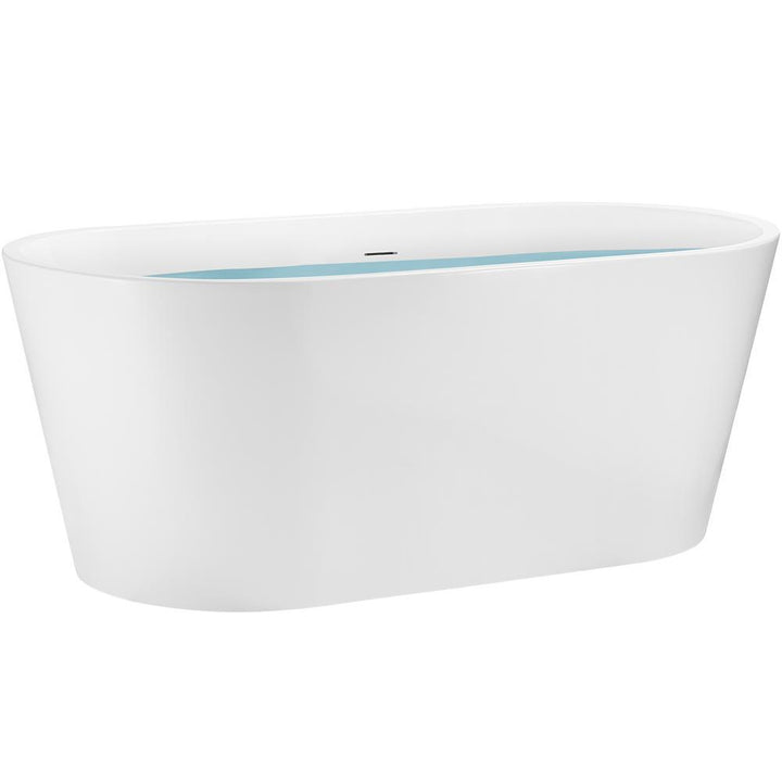 59 in. Fiberglass Double Ended Flatbottom Non-Whirlpool Bathtub in Glossy White - Super Arbor