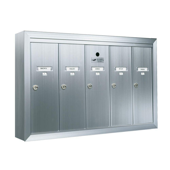 1250 Vertical 5-Compartment Aluminum Surface-Mount Mailbox - Super Arbor