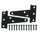 Everbilt 3 in. x 3 in. Black Gate Tee Surface Mount Hinge (2-Pack)