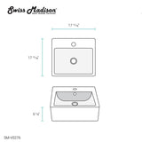 Swiss Madison Voltaire 18 in. Square Ceramic Vessel Sink in Glossy White