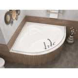 Jasper 5 ft. Acrylic Center Drain Corner Drop-in Non-Whirlpool Bathtub in White - Super Arbor