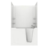 Rampart Nova Heated 5 ft. Walk-in Whirlpool and Air Bathtub with 6 in. Tile Easy Up Adhesive Wall Surround in White - Super Arbor