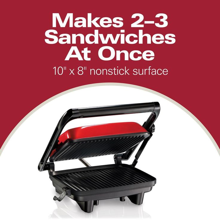 1400-Watt Red Panini Press with Floating Lid
