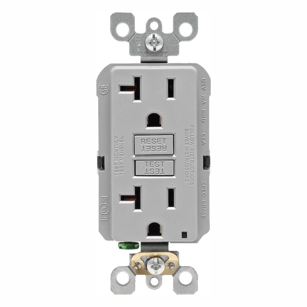 20 Amp Self-Test SmartlockPro Slim Duplex GFCI Outlet, White - Super Arbor