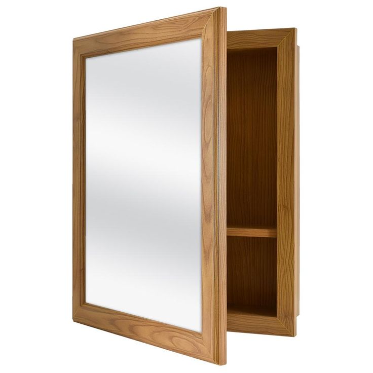 15-1/8 in. W x 19-1/4 in. H Framed Recessed or Surface-Mount Bathroom Medicine Cabinet in Oak