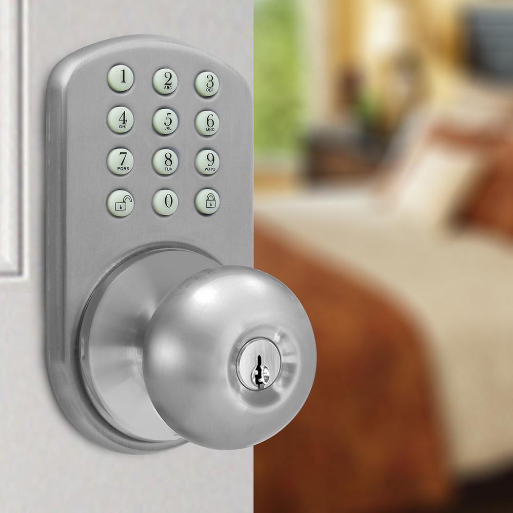 Keyless Satin Nickel Entry Door Knob - Super Arbor