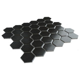 Merola Tile Metro Hex 2 in. Matte 11-1/8 in. x 12-5/8 in. Black Porcelain Mosaic (9.64 sq. ft. / Case)