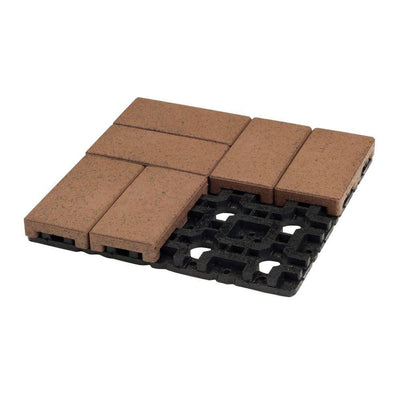 4 in. x 8 in. Boardwalk Composite Resurfacing Paver Grid System (8 Pavers and 1 Grid) - Super Arbor