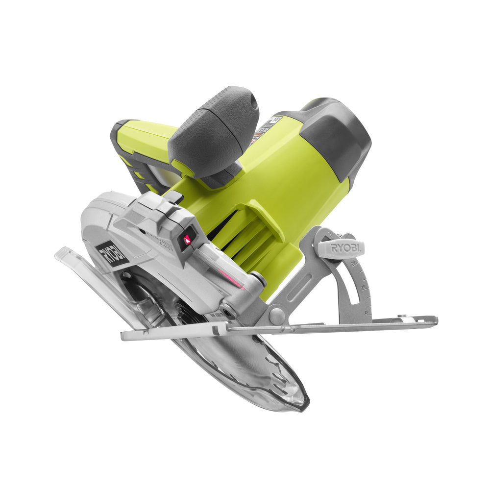 RYOBI 15 Amp Corded 7-1/4 in. Circular Saw with EXACTLINE Laser, 24T Carbide Blade, Edge Guide & Bag