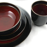 Bella Galleria 16-Piece Contemporary Black and Red Stoneware Dinnerware Set (Service for 4)