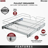 Rev-A-Shelf 20.5-in W x 19-in H 1-Tier Pull Out Metal Baskets & Organizers
