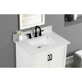 37 in. W x 22 in. D x 0.75 in. H Quartz Vanity Top in Carrara White with White Basin - Super Arbor