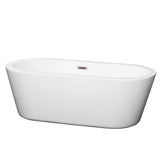 Mermaid 71 in. Acrylic Flatbottom Center Drain Soaking Tub in White - Super Arbor