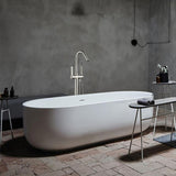 40 in. H x 11 in. W Single-Handle Claw Foot Tub Faucet with Hand Shower in Brushed Nickel