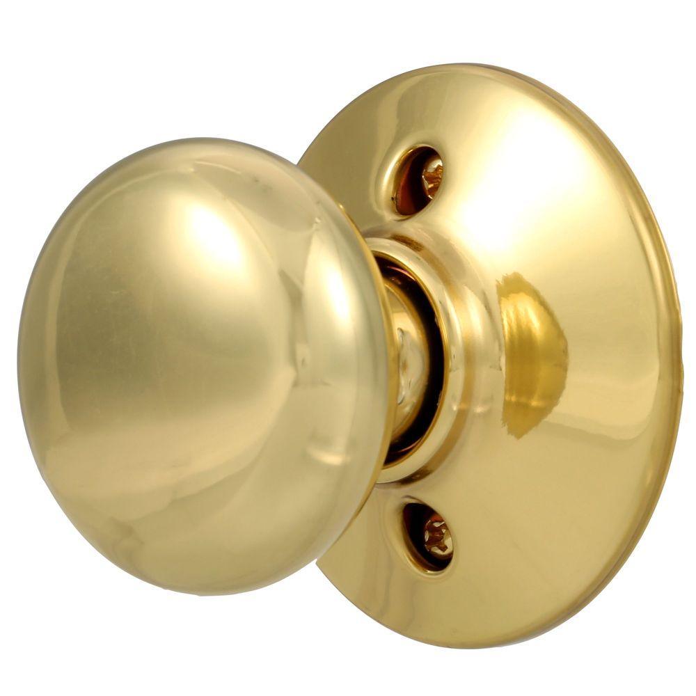 Plymouth Bright Brass Dummy Door Knob - Super Arbor