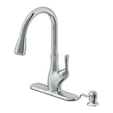 All-in-One Undermount 18-Gauge Stainless Steel 24 in. 0-Hole Single Bowl Bar Sink with Pull Out Kitchen Faucet