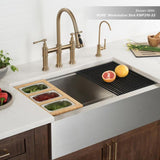 16.75 in. Workstation Kitchen Sink Composite Serving Board Set with Rectangular Stainless Steel Bowls