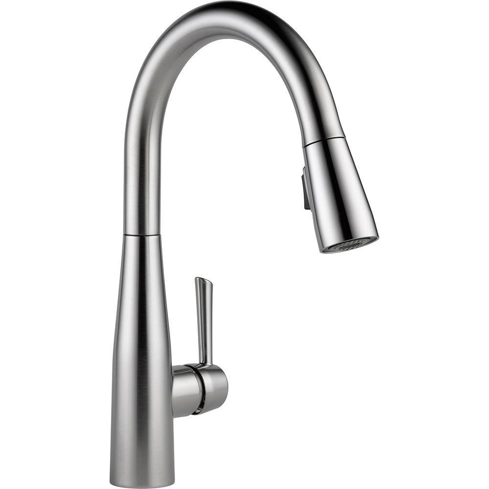 Essa Single-Handle Pull-Down Sprayer Kitchen Faucet with MagnaTite Docking in Arctic Stainless - Super Arbor