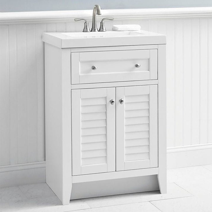 Style Selections Westlake 24-in White Single Sink Bathroom Vanity with White Cultured Marble Top