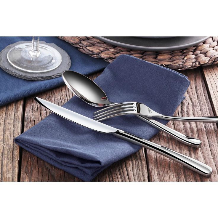 Rain II 36-Piece Forged 18/10 Stainless Steel Flatware Set Service for 12