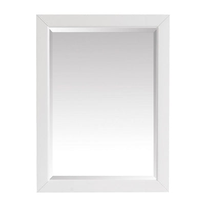 27.25 in. W x 32.00 in. H Framed Rectangular Beveled Edge Bathroom Vanity Mirror in White finish - Super Arbor