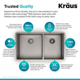 Standart PRO 33in. 16 Gauge Undermount 60/40 Double Bowl Stainless Steel Kitchen Sink - Super Arbor