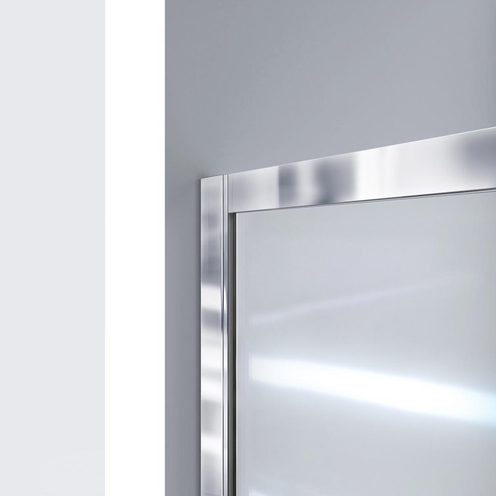 Infinity-Z 56 to 60 in. x 72 in. Semi-Frameless Sliding Shower Door in Chrome - Super Arbor