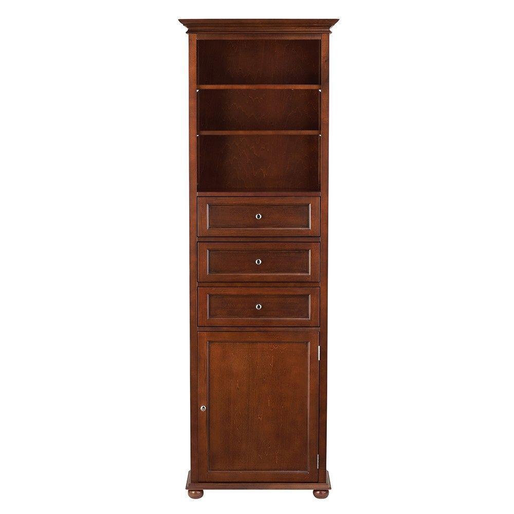 Hampton Harbor 22 in. W x 10 in. D x 67-1/2 in. H Linen Cabinet in White - Super Arbor