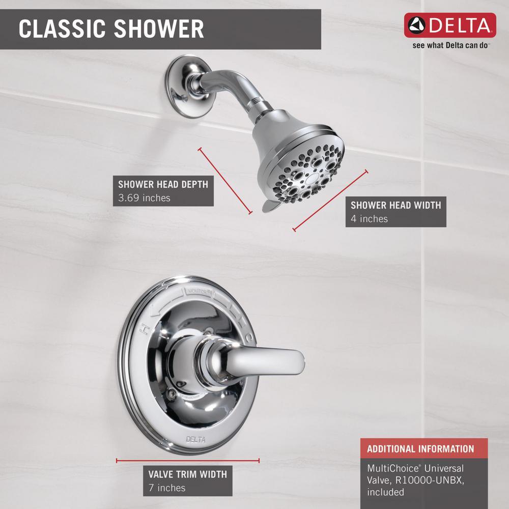 Classic Single-Handle 5-Spray Shower Faucet in Chrome (Valve Included) - Super Arbor