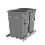 Rev-A-Shelf RV Series 35-Quart Dual Plastic Pull-Out Trash Can, Soft-Close, Bottom-Mount