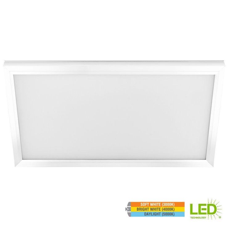 1 ft. x 4 ft. 50-Watt4000 Lumens Dimmable White Integrated LED Edge-Lit Flat Panel Flush Mount Light Color Changing CCT