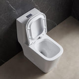 Round Bowl One-Piece Dual Flush 1.28 GPF/0.88 GPF High Efficiency Skirted All-in-One Toilet in White Seat Included - Super Arbor