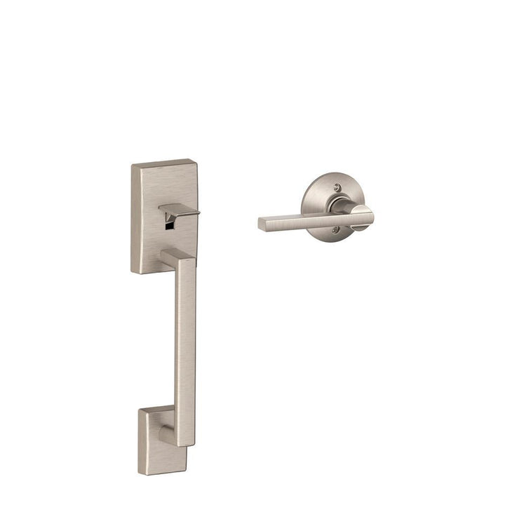 Century Satin Nickel Entry Door Handle with Latitude Door Lever - Super Arbor