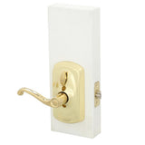 Plymouth Bright Brass Electronic Door Lock with Flair Door Lever Featuring Flex Lock - Super Arbor