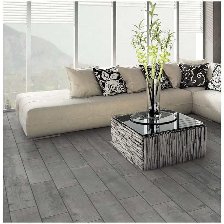 Florida Tile Home Collection Timber Grey 6 in. x 24 in. Porcelain Floor and Wall Tile (14 sq. ft. / case)