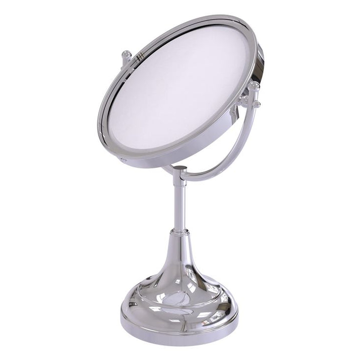 Allied Brass 8-in x 15-in Matte Gray Double-Sided Magnifying Countertop Vanity Mirror