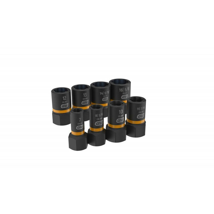 1/4 in. and 3/8 in. Drive Bolt Biter Impact Extraction Socket Set (8-Piece) - Super Arbor