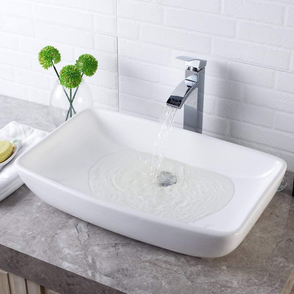 24 in. Modern Oval Bathroom Above in White Porcelain Ceramic Vessel Vanity Sink Art Basin - Super Arbor