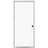 24 in. x 80 in. Premium Flush Primed White Left-Hand Outswing Steel Prehung Front Door with 4-9/16 in. Frame - Super Arbor