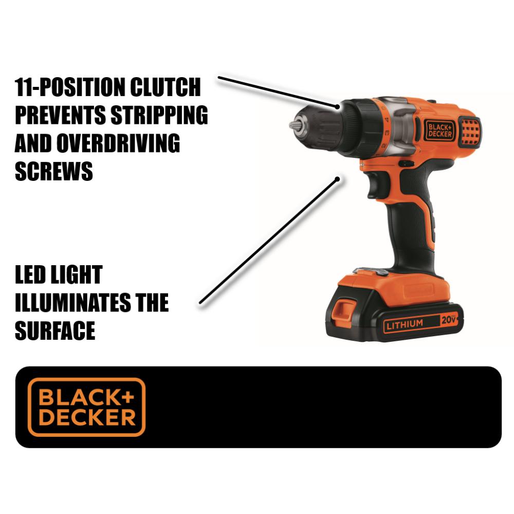 20-Volt MAX Lithium-Ion Cordless Drill/Driver with Battery 1.5Ah and Charger - Super Arbor